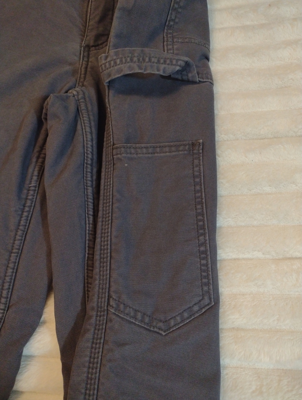 Carhartt Women 6 Reg Original Fit Fleece Lined Carpenter Pants Work Wear Grey - Picture 5 of 15